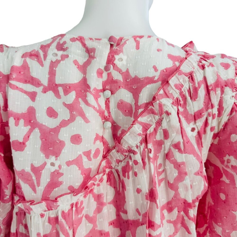 Ash & Eden NEW Pink Milena Floral Swiss Dot Schiffli Mini Dress Size Small - Picture 8 of 10